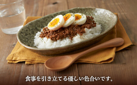 【美濃焼】オーバルカレー皿 4枚セット 緑釉【丸利玉樹利喜蔵商店】 食器 皿 深皿 楕円皿 プレート オーバル オーバルプレート カレー皿 パスタ皿 セット 食器セット レンジ対応 レンジ可 食洗器対応 送料無料 [MCC051]