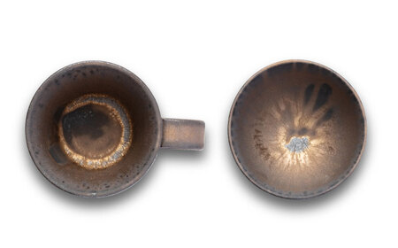 【美濃焼】匠の茶碗 ・マグカップ 2個セット ゴールドブルー 彩シリーズ【角山製陶所】食器 コップ ボウル 鉢 ご飯茶碗 ごはん茶碗 マグ 持ち手 取っ手 窯変 宇宙 金色 ゴールド 青色 ブルー シック 大人 送料無料[MCS013]