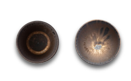 【美濃焼】匠の茶碗・ロックカップ 2個セット ゴールドブルー 彩シリーズ【角山製陶所】食器 コップ ボウル 鉢 ご飯茶碗 ごはん茶碗 酒器 コップ グラス タンブラー 湯呑み 窯変 宇宙 金色 ゴールド 青色 ブルー シック 大人 送料無料[MCS014]