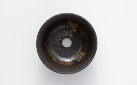 【美濃焼】匠の植木鉢 ミニ ゴールドブルー 彩シリーズ【角山製陶所】観葉植物 鉢植え プランター 多肉植物 雑貨 インテリア ガーデニング 2号鉢相当 陶器 窯変 宇宙 金色 ゴールド 青色 ブルー シック 大人 送料無料[MCS016]