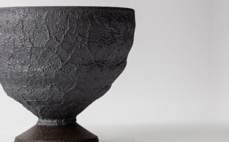 【美濃焼】銀彩 燻し デザートカップ ペアセット 2点【竜山窯】食器 高台鉢 ボウル カップ デザートボウル ヨーグルトボウル 黒色 ブラック シック 送料無料 [MFR003]