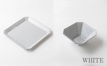 【美濃焼】DesPres-デプレ- 八角 プレートL＆ボウル WHITE、GOLD 2セット｜食器 食器セット 皿 お皿 ワンプレート ランチプレート 美濃焼 セット ケーキ ソーサー 食器 中皿 さら おしゃれ キッチン用品 洋食器 国産 陶器 中鉢 取り皿 副菜鉢 ボール マルチボウル デザートボウル シリアルボウル 北欧 カフェ風 おうちカフェ【丸新製陶】[MAM018]