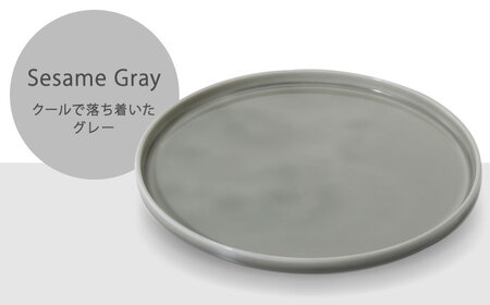 【美濃焼】StackStock なごみの色目（Gloss）22cm プレート ペア セット Matcha Green × Sesame Gray【城山製陶所】食器 皿 プレート パスタ皿 メインディッシュ ワンプレート ランチ ディナー ペア 夫婦 カップル スタッキング グリーン グレー 緑 灰 磁器 シンプル おしゃれ レンジ対応 食洗機対応 送料無料 [MCK058]