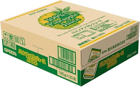 1139 神戸居留地 パインアップル ジュース100% 185g缶×30本 １ケース パイナップル ジュース 果汁 100% 濃縮還元