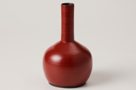 【ふるなび限定】赤巻黒釉つる首花器　作者：山下　眞喜 【0032-064】陶芸 FN-Limited-SP
