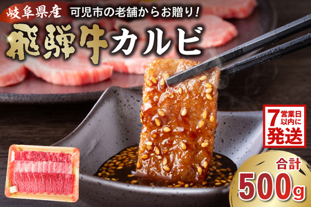 飛騨牛カルビ500g【0016-054-1w】