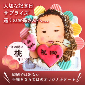 似顔絵ケーキ（生クリームとチョコ生クリームのハーフ＆ハーフ）【0031-003】岐阜県 可児市 6号 ｹｰｷ ﾌﾟﾚｾﾞﾝﾄ 似顔絵 誕生日 記念日 ﾊﾞｰｽﾃﾞｰ ﾊﾞｰｽﾃﾞｲ ｱｰﾄｹｰｷ 洋菓子