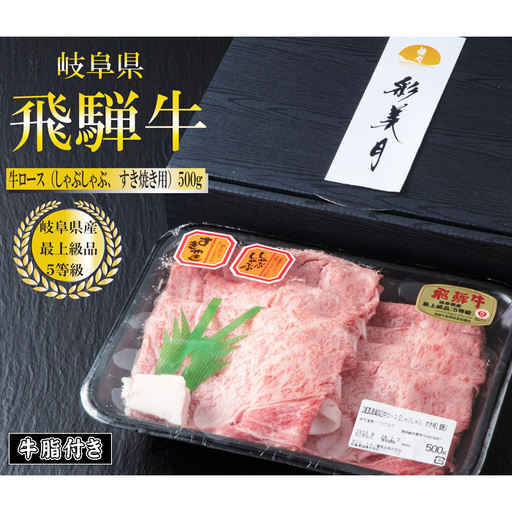 A5等級飛騨牛ロースすき焼き・しゃぶしゃぶ用500g（牛脂付き） [No.948]