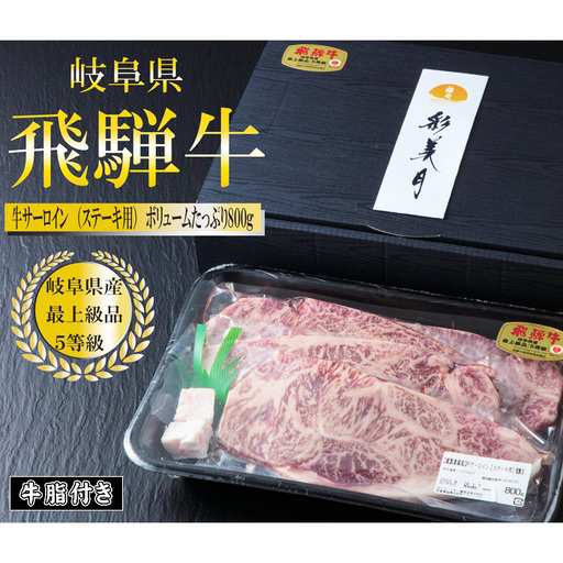 A5等級 飛騨牛サーロインステーキ800g（200g×4枚）（牛脂付き） [No.950]