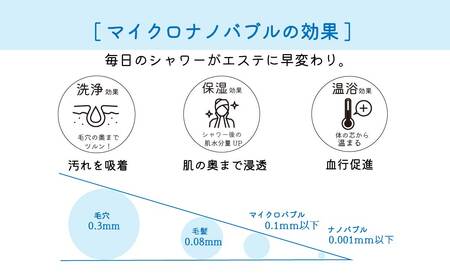 マイクロナノバブル シャワーヘッド「バブリーミスティ3.0（白）」ストップボタン有 [No.1117]