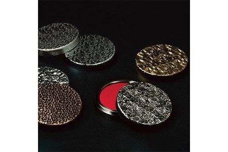 朱肉ケース　ダマスカス　ゴールド [No.234]