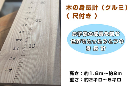 No.460 木の身長計〈 尺付き 〉(クルミ)