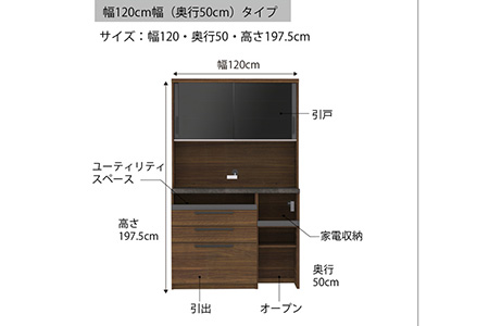 食器棚 カップボード 組立設置 SY-1200R [No.630]