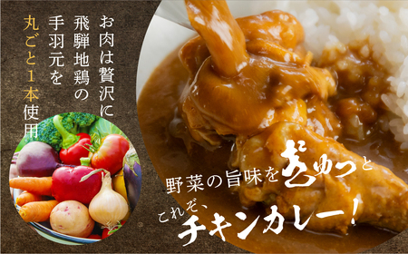 飛騨地鶏カレー 5袋 スパイシー レトルト パウチ チキンカレー 手羽元 [Q2482]