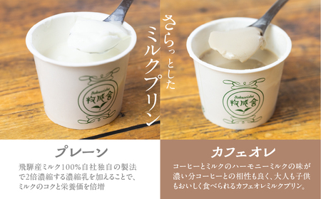 牛乳屋さんのつくるミルクの自然なおいしさを詰め込んだ濃厚ミルクプリン2種 20個 プレーン カフェオレ お菓子 スイーツ 洋菓子 寒天 冷凍発送 卵不使用 生クリーム不使用 食べ比べ  牧成舎 [Q2664]