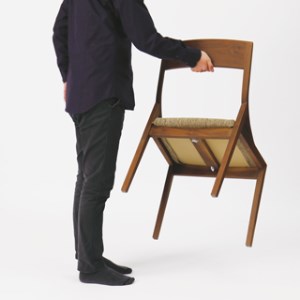 ダイニングチェア 肘無 椅子 イス ウォールナット 飛騨家具 イバタインテリア 完成品 ブラウン 洗えるカバー 天然木 軽量 W480×D550×H780 北欧 DCL-161  [Q2161]