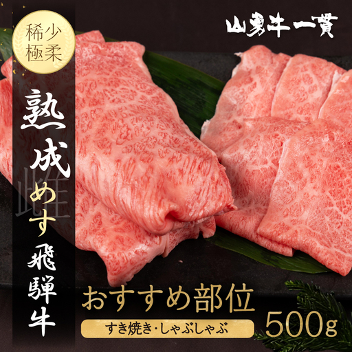 熟成めす 飛騨牛 山勇牛 おすすめ 部位 すき焼き しゃぶしゃぶ 用 500g 飛騨牛 おすすめ すき焼き