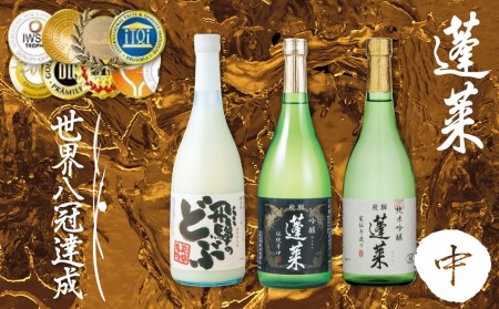 蓬莱飲み比べ3本セット(中) 渡辺酒造店 純米吟醸 吟醸 飛騨の酒 日本酒 飛騨のどぶ[Q1592]