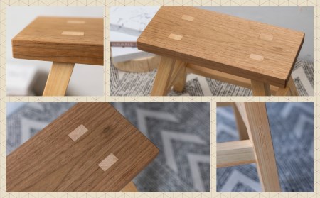国産材を使用した木組みの椅子　くるみ　ヒノキ　スツール