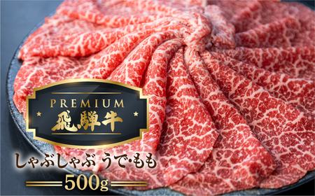 最飛び牛 飛騨牛 赤身 しゃぶしゃぶ 500g 5等級 A5 うでorもも 牛肉 和牛 ブランド牛 プレミアム ごちそう 贅沢飛騨牛 肉の沖村 [Q1695]