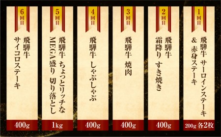定期便 プレミアム 飛騨牛 12回お届け ロングコース［Q1794］