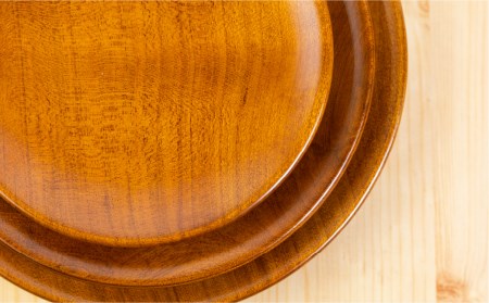 桜の木 ウッドプレート 木製 お皿 3枚セット プレート 漆塗り 岐阜県産 お皿 木製 ろくろ木工 [Q1909]