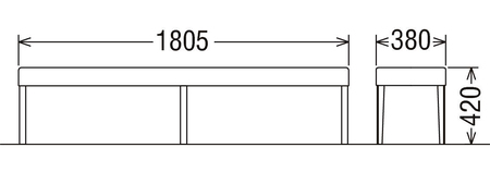 [幅1805] カリモク家具『ベンチ』CU0376 [1271]新生活