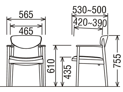 カリモク家具『肘付ダイニングチェア』CW5610 [1280]　