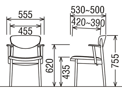 カリモク家具『ダイニングチェア・肘小』CW5611 [1281]　