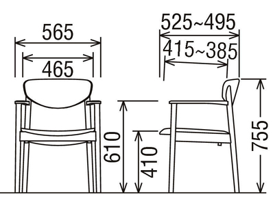 カリモク家具『肘付ダイニングチェア』CW5640 [1283]　