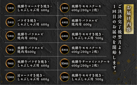 【定期便】A5 飛騨牛 12回 計 6.5kg 飛騨牛 トキノ屋食品