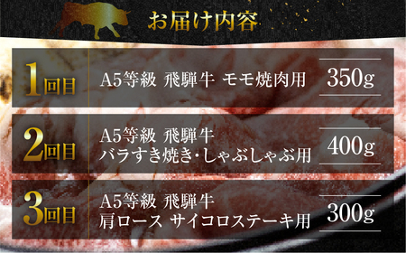 A5 飛騨牛3回定期便 トキノ屋食品