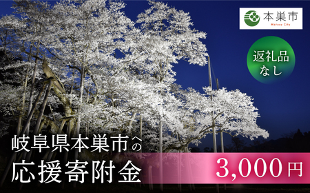 《返礼品なし》 ～ 岐阜県本巣市への寄附 応援寄附金 淡墨桜 (返礼品はありません) [0960]  mt308