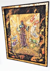 現代水墨画家 白道 直筆作品 「青不動明王 と 八大龍王」｜絵画 アート インテリア 手描き 一筆 龍 日本画 現代アート ハンドメイド作品 水墨画 かっこいい 作品 縁起 風水 芸術