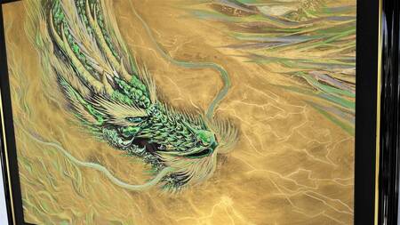 現代水墨画家 白道「虹龍レインボードラゴン」｜絵画 アート インテリア 手描き 一筆 龍 日本画 現代アート ハンドメイド作品 水墨画 かっこいい 作品 縁起 風水 芸術