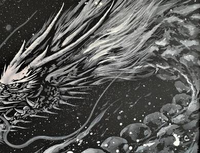 現代水墨画家 白道 「白龍」|絵画 アート インテリア 手描き 現代水墨画家 白道 「白龍」|絵画 アート インテリア 手描き