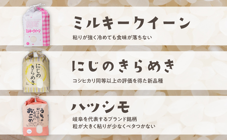 【 令和8年産 】6品種 食べ比べ定期便 5kg ×6回 6か月 計 30kg 米 こめ ごはん 白米 岐阜県産 本巣市 お米 精米 おにぎり 弁当 やわらかい もちもち 旨味 甘い 和食 寿司 アグリード 先行予約 2026年 9月下旬頃〜発送開始 新米