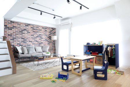 [知育にも役立つ] キッズ用テーブル (ネイビー) [0278]