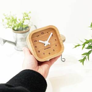 KATOMOKU 小さなシンプルな木枠置き時計 km-26WH,km-25WH