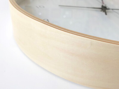 KATOMOKU　シンプルな曲げわっぱ電波時計（ナチュラル）km-80NARC