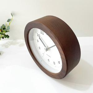 KATOMOKU　置き掛け兼用木枠電波時計　丸(ブラウン)　km-112BR
