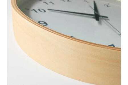 KATOMOKU plywood clock 電波時計 連続秒針（ナチュラル）km-33LRC