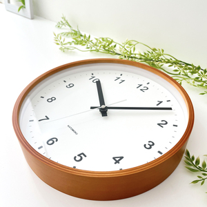 KATOMOKU plywood clock 木製掛け時計（ライトブラウン）km-36M