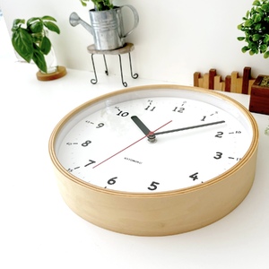 KATOMOKU plywood clock 10 ナチュラル　km-76NA
