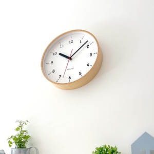 KATOMOKU plywood clock 10 ナチュラル　km-76NA