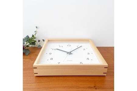 KATOMOKU Square clock ハードメープル木製掛け時計（ナチュラル）km-37HM