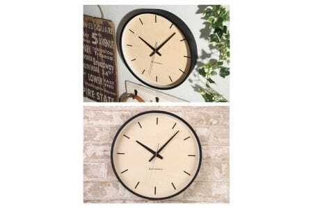 KATOMOKU Plywood clock 木製掛け時計（ブラック）km-50BK