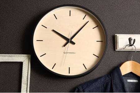 KATOMOKU Plywood clock 木製掛け時計（ブラック）km-50BK