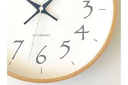 KATOMOKU Plywood clock 木製掛け時計（ブラック）km-119BK