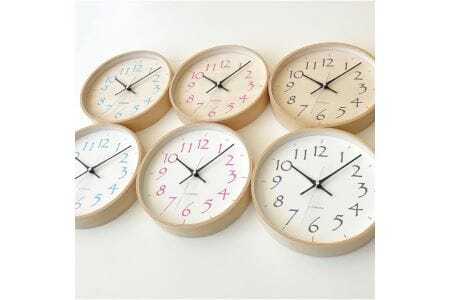 KATOMOKU Plywood clock 木製掛け時計（ライトブルー）km-119LB